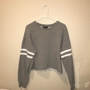 Gray grey crop top sweater